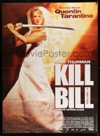 5k775 KILL BILL: VOL. 2 French 1p '04 full-length bride Uma Thurman with katana, Quentin Tarantino