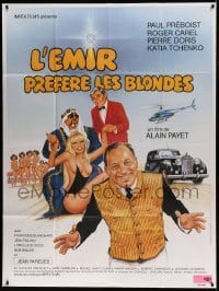 5k795 L'EMIR PREFERE LES BLONDES French 1p '83 Tealdi art of rich Arabian man & sexy women!