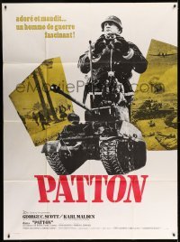 5k855 PATTON French 1p '70 General George C. Scott military World War II classic!