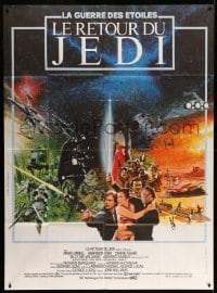 5k882 RETURN OF THE JEDI French 1p '83 George Lucas classic, different montage art by Michel Jouin