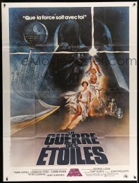 5k911 STAR WARS French 1p '77 George Lucas classic sci-fi epic, great art by Tom Jung!