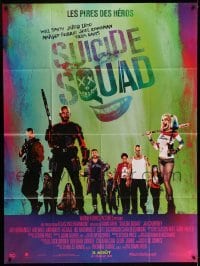 5k918 SUICIDE SQUAD advance French 1p '16 Smith, Leto as the Joker, Robbie, Kinnaman, cool art!
