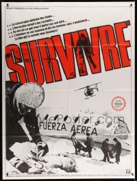 5k919 SURVIVE French 1p '76 Rene Cardona's Supervivientes de los Andes, true cannibalism story!