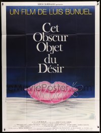 5k927 THAT OBSCURE OBJECT OF DESIRE French 1p '77 Luis Bunuel, cool sexy lips artwork by Ferracci!