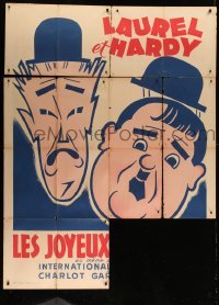 5k929 THEM THAR HILLS INCOMPLETE French 1p R40s cool different artwork of Stan Laurel & Oliver Hardy