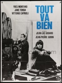5k947 TOUT VA BIEN French 1p '72 Montand & Jane Fonda by movie camera, Jean-Luc Godard!