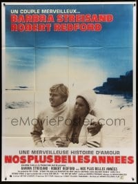5k980 WAY WE WERE French 1p '73 Barbra Streisand & Robert Redford on beach, Sydney Pollack classic