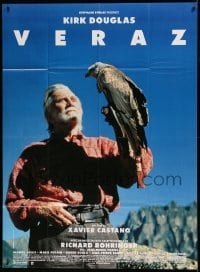 5k983 WELCOME TO VERAZ French 1p '91 great image of bearded hermit Kirk Douglas holding falcon!