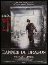 5k993 YEAR OF THE DRAGON French 1p '85 Mickey Rourke, Michael Cimino, different Bernhardt art!
