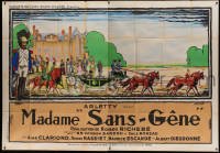 5k510 MADAME SANS GENE French 2p '41 art of Arletty in horse-drawn carriage by Georges Dastor!