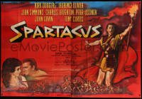 5k513 SPARTACUS French 2p '61 classic Stanley Kubrick & Kirk Douglas epic, different Peron art!