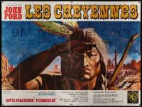 5k502 CHEYENNE AUTUMN French 4p '64 John Ford, different Yves Thos art of Native American Indian!