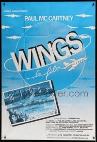 5k505 WINGS OVER THE WORLD French 40x58 '82 Paul McCartney rock 'n' roll band documentary!
