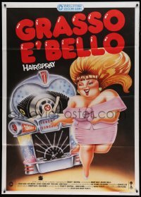 5k374 HAIRSPRAY Italian 1p '88 cult musical by John Waters, different Cecchini art of Divine