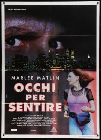 5k377 HEAR NO EVIL Italian 1p '93 D.B. Sweeney's eyes looming over city & Marlee Matlin!