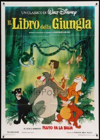 5k393 JUNGLE BOOK Italian 1p R80s Walt Disney cartoon classic, great image of all characters!