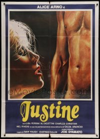 5k394 JUSTINE & THE WHIP Italian 1p '79 Jess Franco, Lina Romay, sexiest erotic artwork!