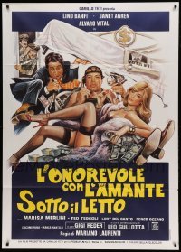 5k412 L'ONOREVOLE CON L'AMANTE SOTTO IL LETTO Italian 1p '82 sexy crime art by Enzo Sciotti!