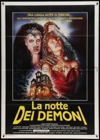5k428 NIGHT OF THE DEMONS Italian 1p '89 cool different horror art by G.P. Rabito!