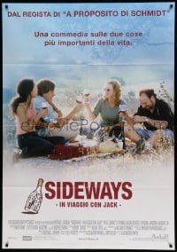5k466 SIDEWAYS Italian 1p '05 Alexander Payne classic, great picnic image + art of men in bottle!