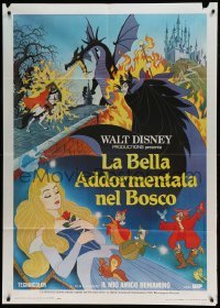 5k469 SLEEPING BEAUTY Italian 1p R80s Walt Disney cartoon fairy tale fantasy classic!