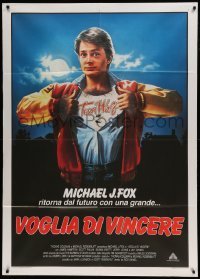 5k482 TEEN WOLF Italian 1p '86 great art of teenage werewolf Michael J. Fox by Lucinda Cowell!