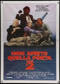 5k485 TEXAS CHAINSAW MASSACRE PART 2 Italian 1p '86 Tobe Hooper horror sequel, family portrait!