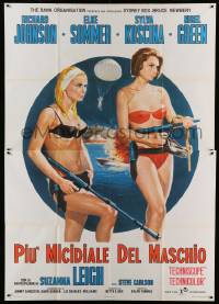 5k273 DEADLIER THAN THE MALE Italian 2p '67 different art of sexy Elke Sommer & Sylva Koscina!