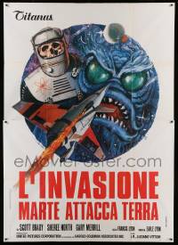 5k274 DESTINATION INNER SPACE Italian 2p '74 cool different monster artwork by Luca Crovato!