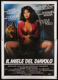 5k275 DEVIL'S HONEY Italian 2p '88 Lucio Fulci, art of sexy half-naked smoking girl with wolf!