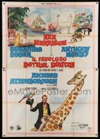 5k277 DOCTOR DOLITTLE Italian 2p '68 Rex Harrison speaks w/animals, directed by Richard Fleischer!