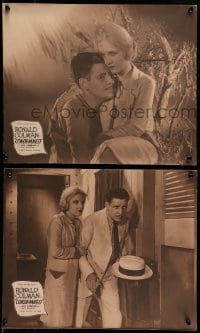 5k002 CONDEMNED 4 jumbo LCs '29 romantic close up of Ronald Colman holding pretty Ann Harding!