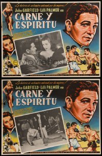 5k150 BODY & SOUL 2 Mexican LCs R50s John Garfield boxing in ring & close up with Hazel Brooks!