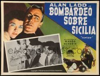 5k178 CAPTAIN CAREY, U.S.A. Mexican LC '50 great close up of Alan Ladd fighting with bad guy!