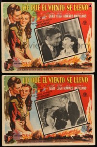 5k140 GONE WITH THE WIND 7 Mexican LCs R60s Clark Gable, Vivien Leigh, Olivia De Havilland, Howard