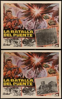 5k142 HEROIC BATTLE FOR THE BRIDGE 3 Mexican LCs '69 World War II battle scenes + border art!