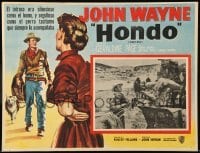 5k202 HONDO Mexican LC '53 John Wayne & Ward Bond help wounded soldier down from stagecoach!