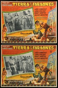 5k146 LAND OF THE PHARAOHS 3 Mexican LCs '55 Jack Hawkins, Joan Collins, directed by Howard Hawks!