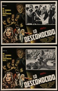 5k163 UNSEEN 2 Mexican LCs '81 Barbara Bach, Sydney Lassick, cool John Preston horror art!