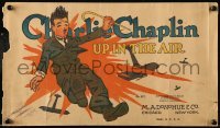 5k043 CHARLIE CHAPLIN 10x17 book cover '17 great image of the comic genius, Up in the Air!