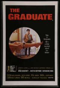 5k047 GRADUATE 11x17 English commercial poster '68 classic image of Dustin Hoffman & sexy leg!