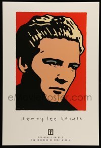 5k041 JERRY LEE LEWIS 2-sided 14x21 music poster '97 Schwab artwork of rock 'n' roll piano player!