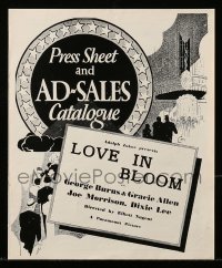 5m516 LOVE IN BLOOM English pressbook '35 George Burns & Gracie Allen musical comedy!