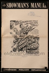 5m530 ABBOTT & COSTELLO GO TO MARS pressbook '53 art of wacky astronauts Bud & Lou in outer space!