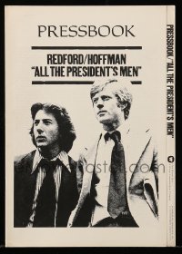 5m539 ALL THE PRESIDENT'S MEN pressbook '76 Dustin Hoffman & Robert Redford as Woodward & Bernstein