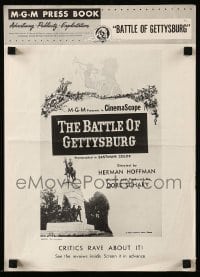 5m557 BATTLE OF GETTYSBURG pressbook '56 Civil War documentary, narrated by Leslie Nielsen!