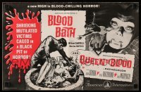 5m577 BLOOD BATH/QUEEN OF BLOOD pressbook '66 a new high in blood-chilling horror!