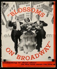 5m578 BLOSSOMS ON BROADWAY pressbook '37 Edward Arnold, Shirley Ross, musical!