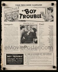 5m584 BOY TROUBLE pressbook '39 Charlie Ruggles, Mary Boland, young Donald O'Connor!