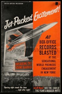 5m586 BREAKING THE SOUND BARRIER pressbook '52 David Lean, they lived like the jets they flew!
